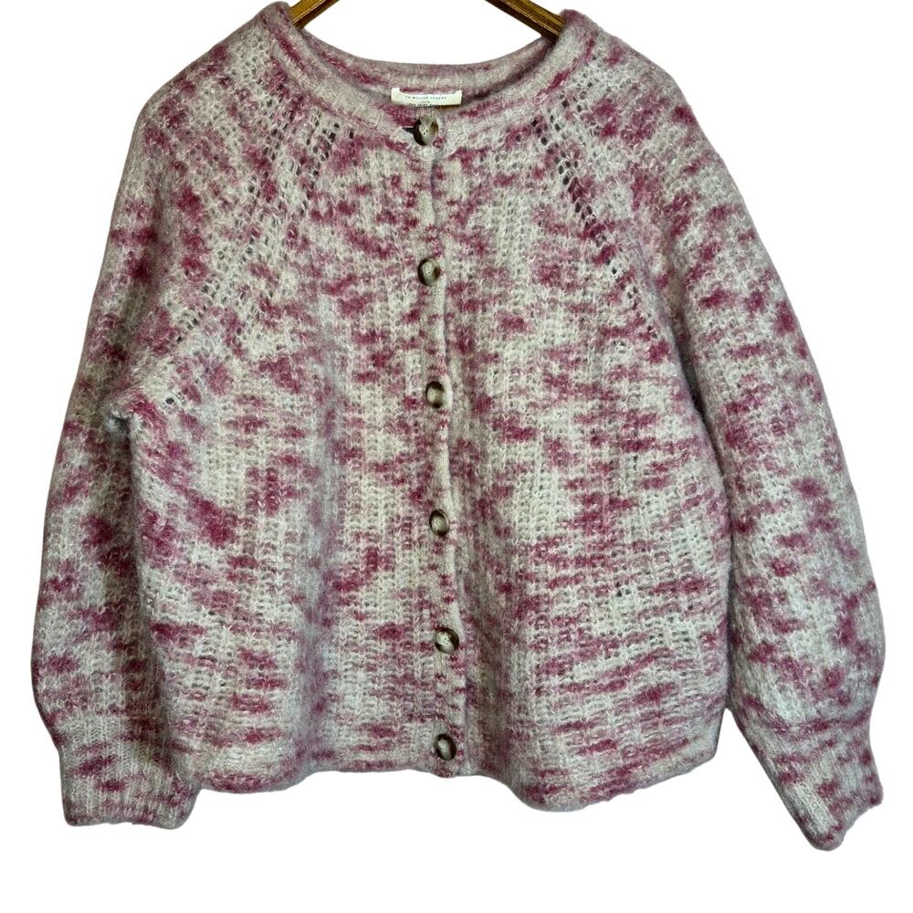 La Maille Sezane Emile Cardigan Signature Chunky Knit Sweater Alpaca/ Wool XXL